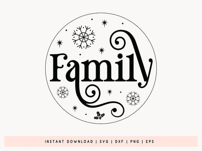 Family - Christmas Tree Ornament SVG