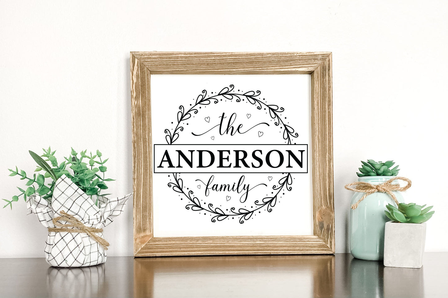 Family Monogram Custom Name Sign Making SVG