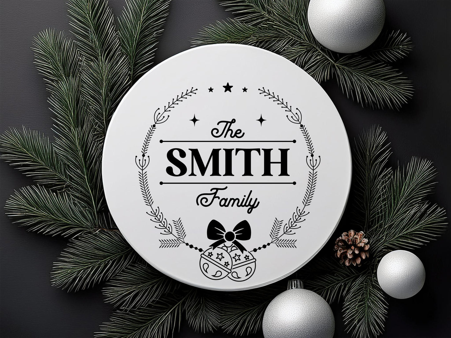 Family Name Christmas Monogram SVG Cut File