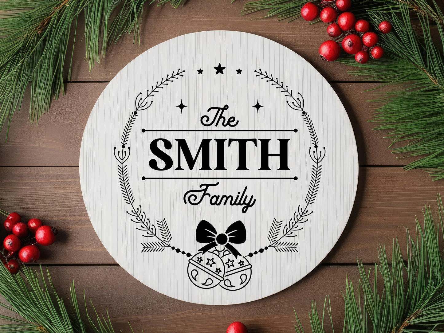 Family Name Christmas Monogram SVG Cut File