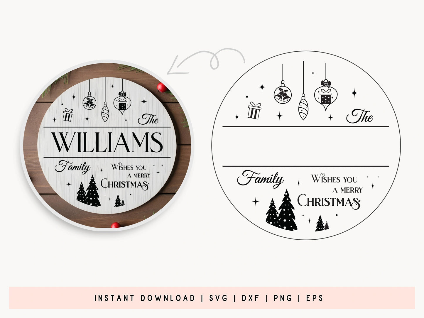 Family Name Christmas Sign SVG Cut File