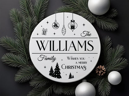 Family Name Christmas Sign SVG Cut File