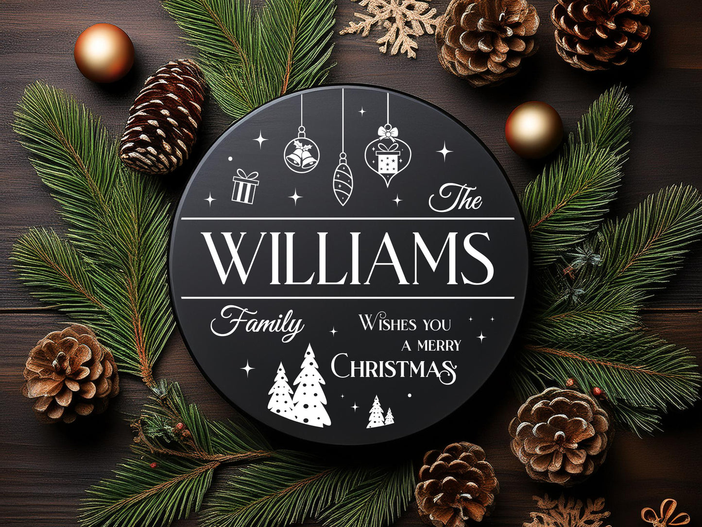 Family Name Christmas Sign SVG Cut File