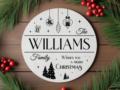 Family Name Christmas Sign SVG Cut File