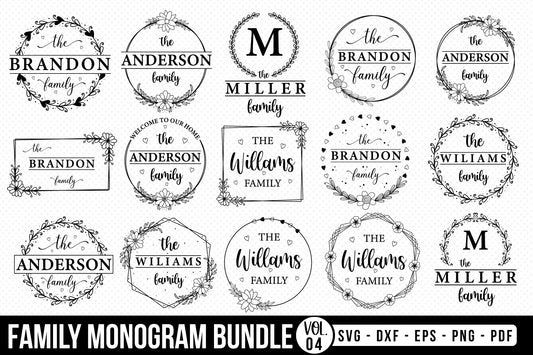 Family Name Monogram SVG Sign Making Bundle