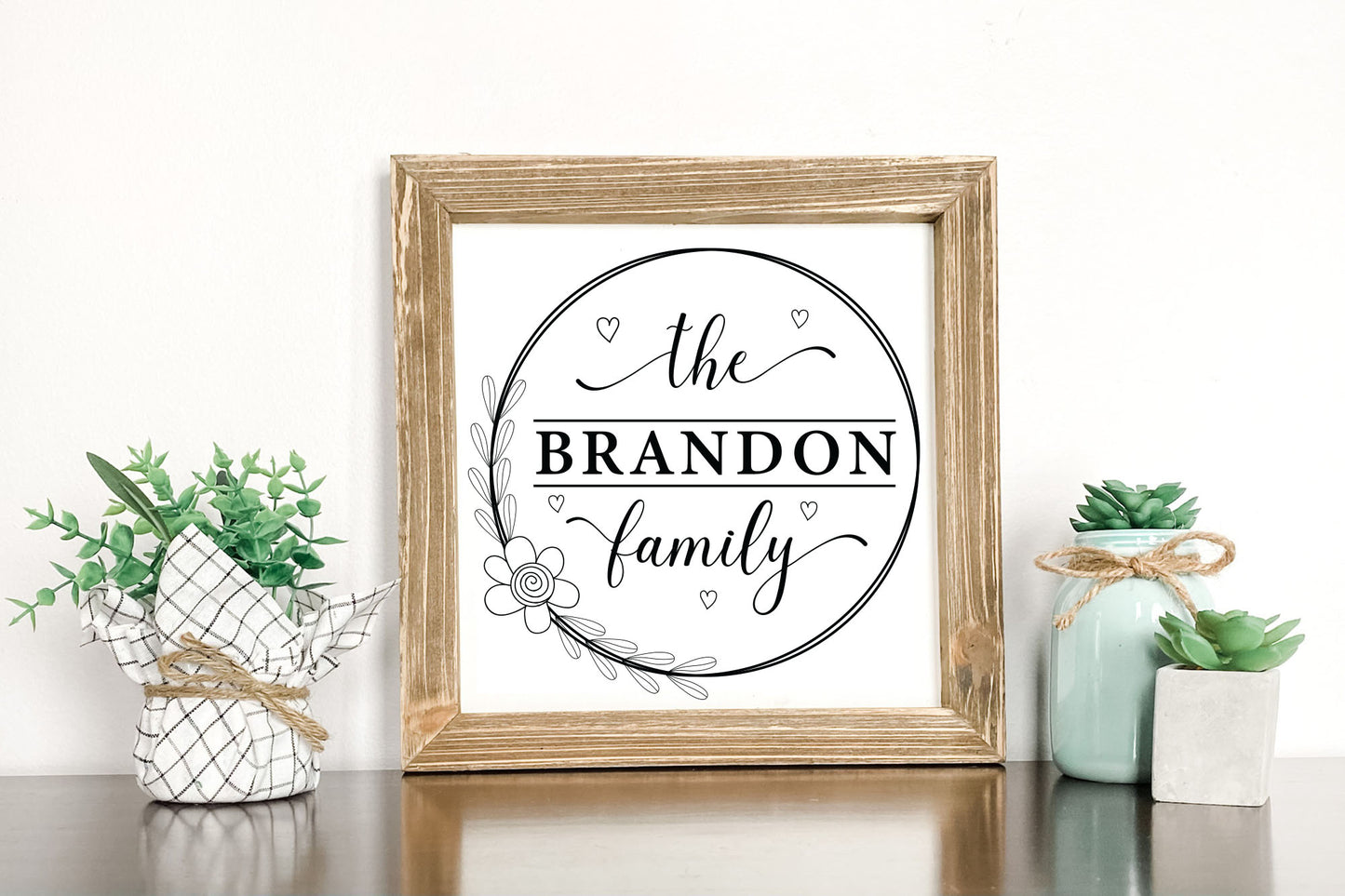 Family Name Monogram Sign SVG Design