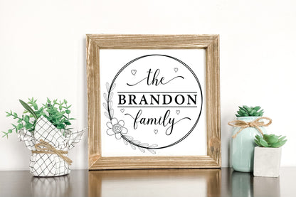 Family Name Monogram Sign SVG Design