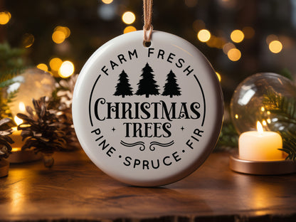 Farm Fresh Christmas Trees Ornament SVG File