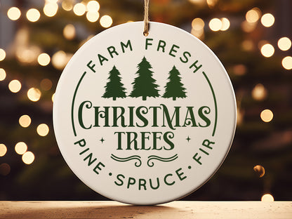 Farm Fresh Christmas Trees Ornament SVG File