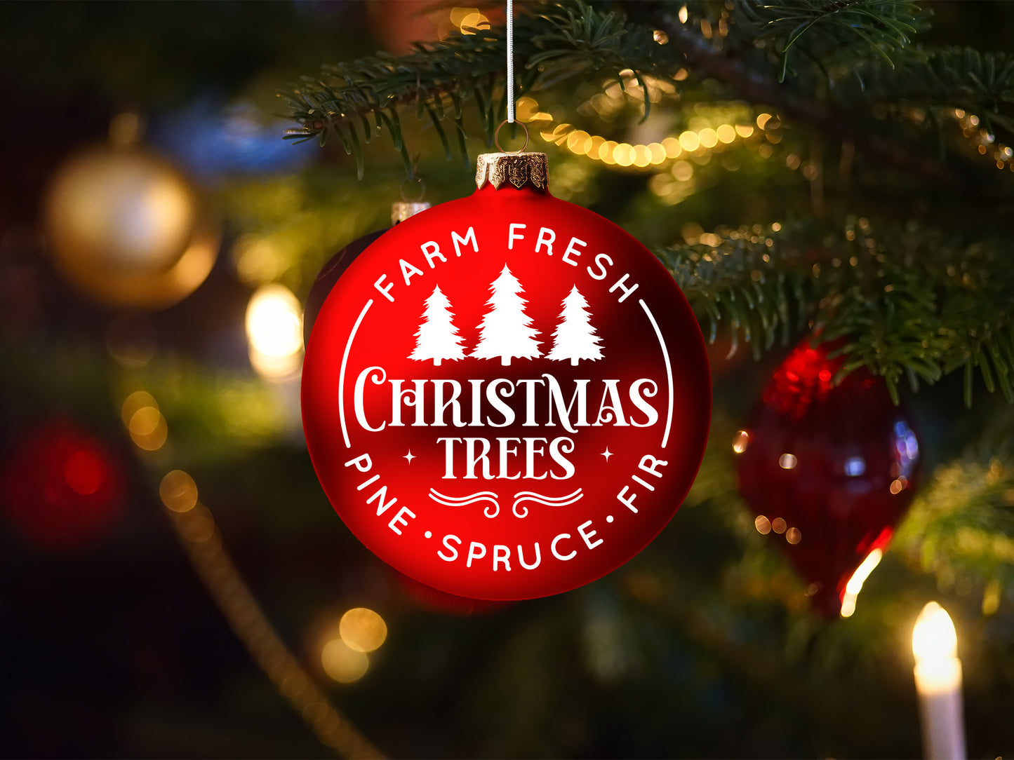 Farm Fresh Christmas Trees Ornament SVG File