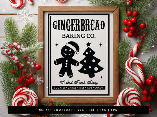 Farmhouse Christmas Sign SVG - Gingerbread Baking Co