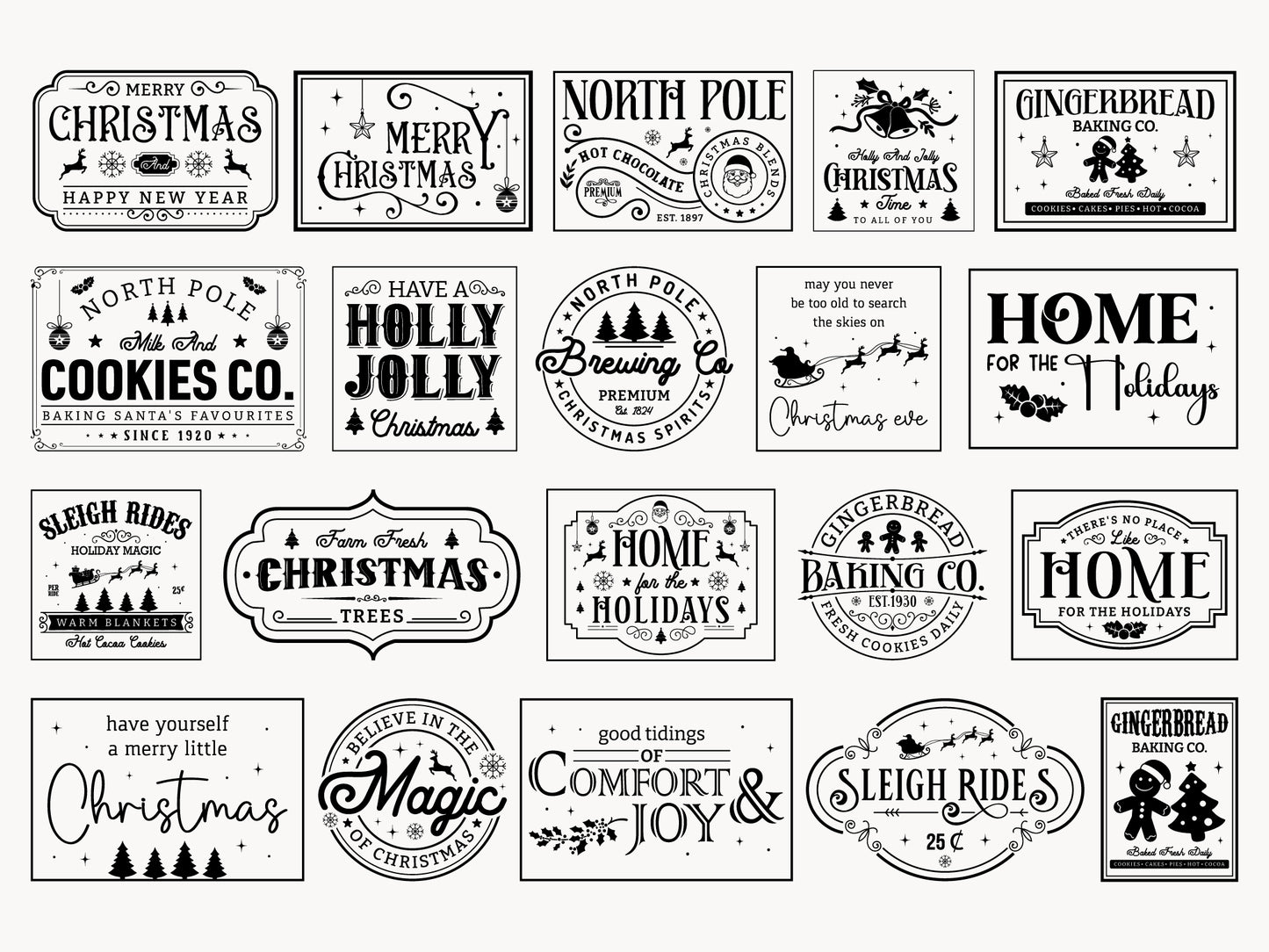 Farmhouse Christmas Signs SVG Bundle