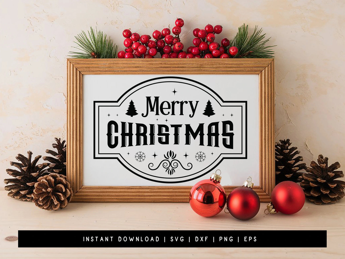 Farmhouse Merry Christmas Sign SVG Cut File