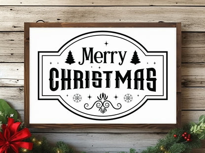 Farmhouse Merry Christmas Sign SVG Cut File