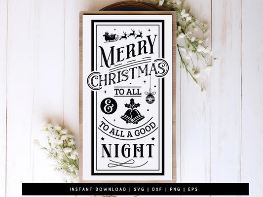 Farmhouse Merry Christmas To All Sign SVG File