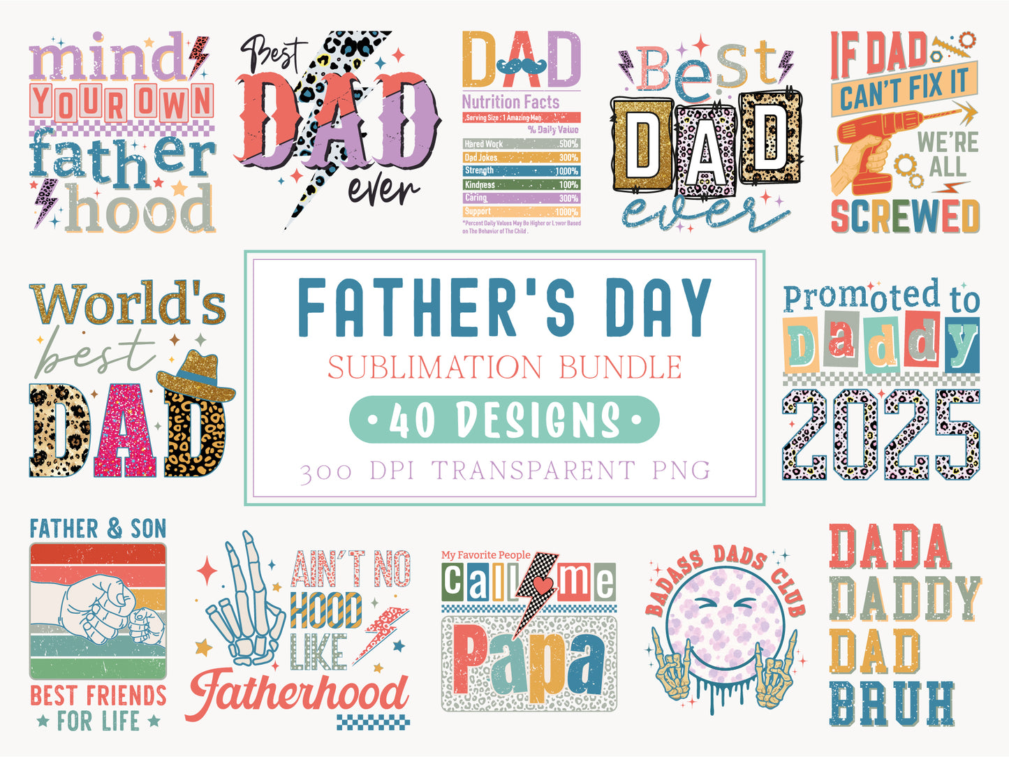 Fathers Day Sublimation Design Bundle