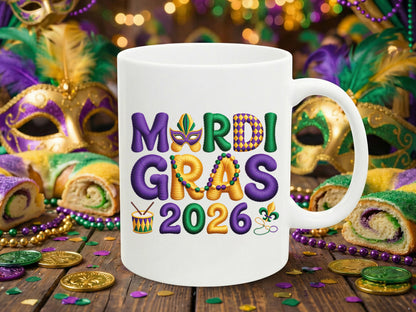 Faux Yarn Mardi Gras 2026 Sublimation Design