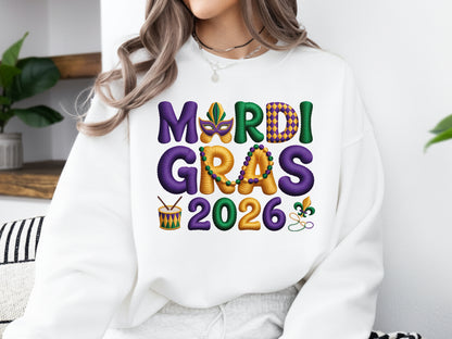 Faux Yarn Mardi Gras 2026 Sublimation Design