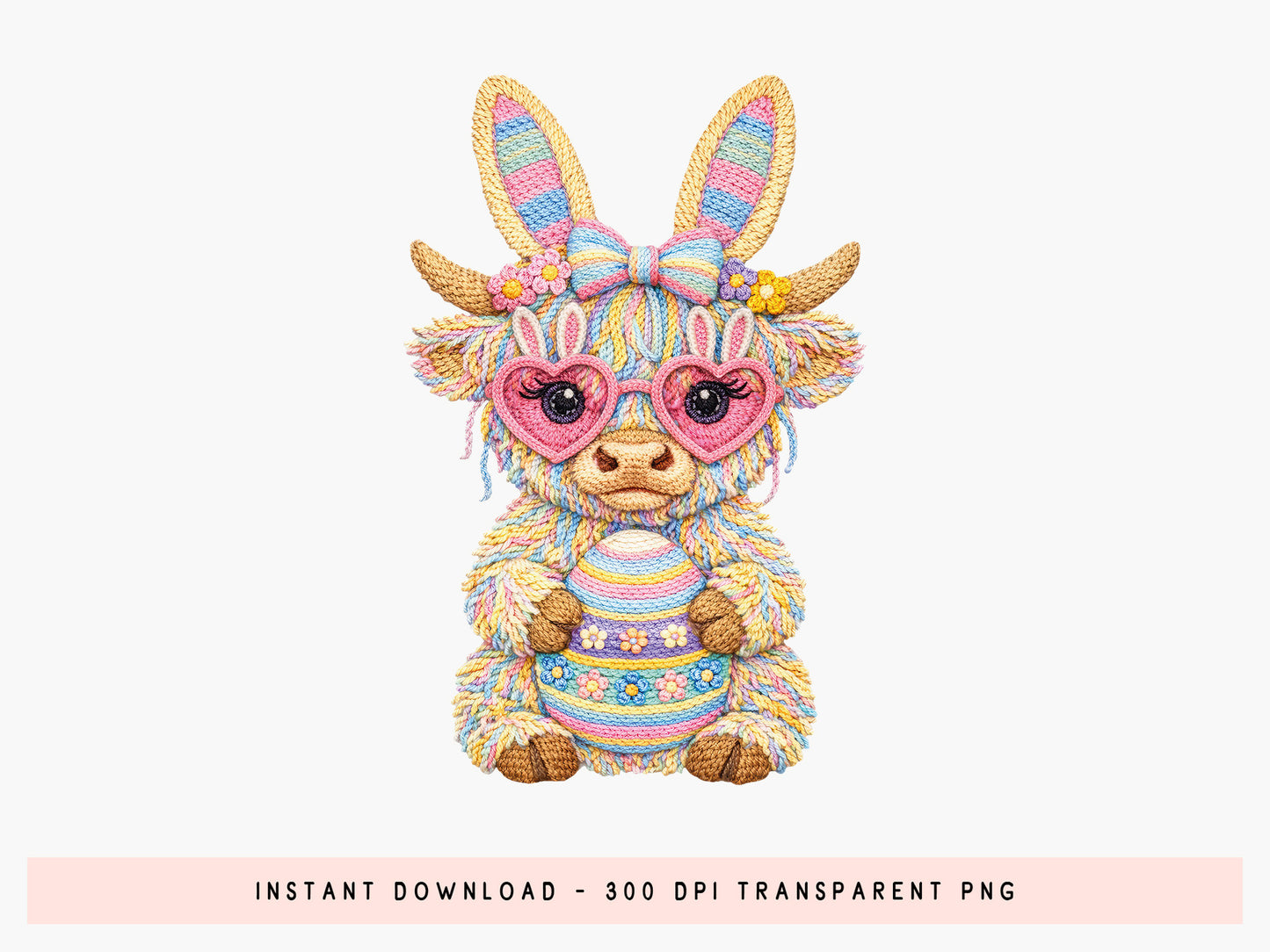 Faux Bunny & Egg Easter Sublimation Transfer