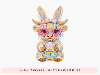 Faux Bunny & Egg Easter Sublimation Transfer