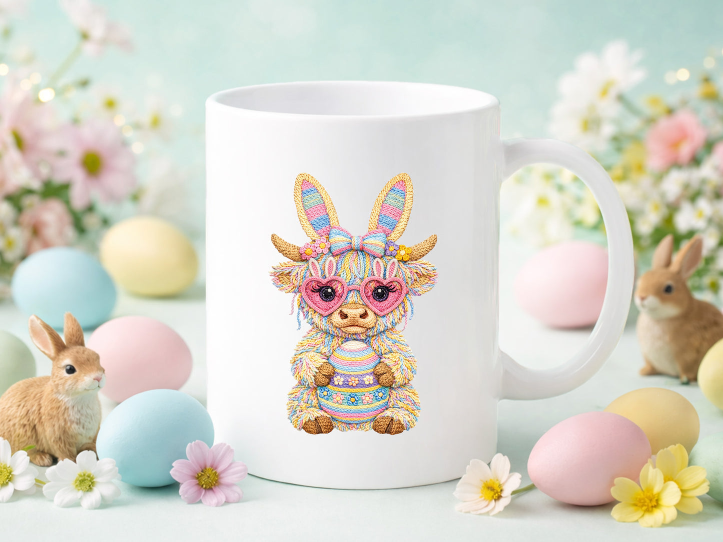 Faux Bunny & Egg Easter Sublimation Transfer