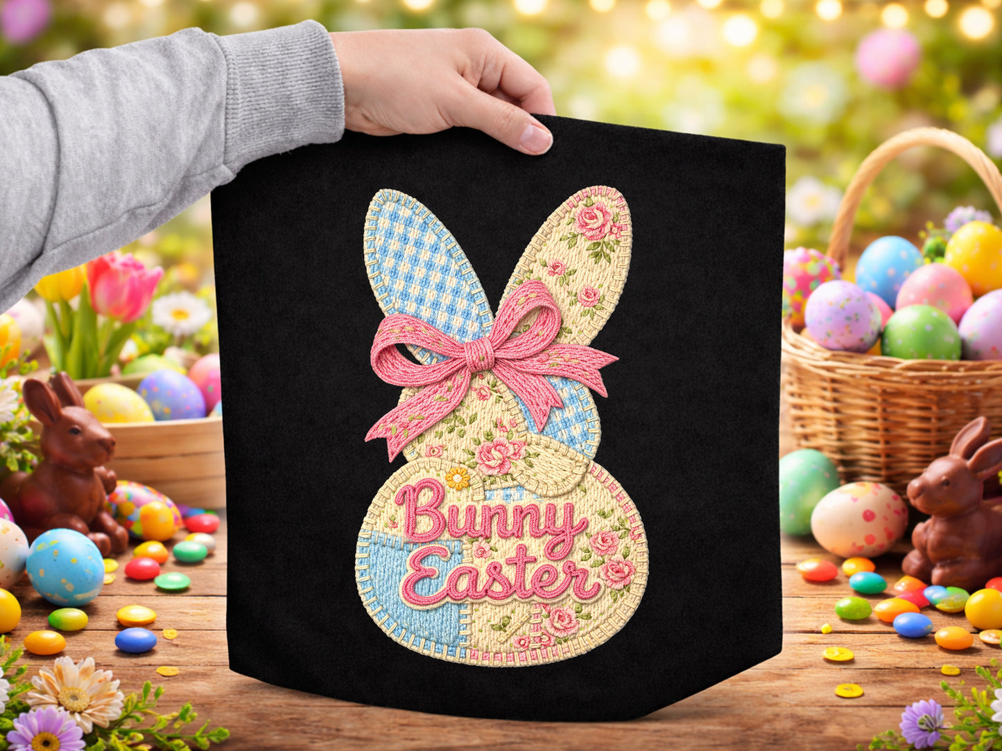 Faux Coquette Floral Bunny Easter Sublimation