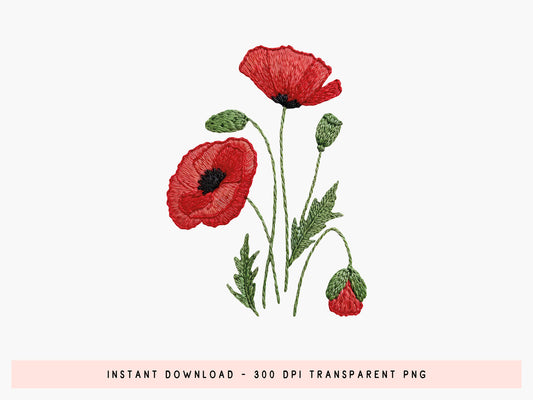 Faux Crochet Wildflower Sublimation PNG