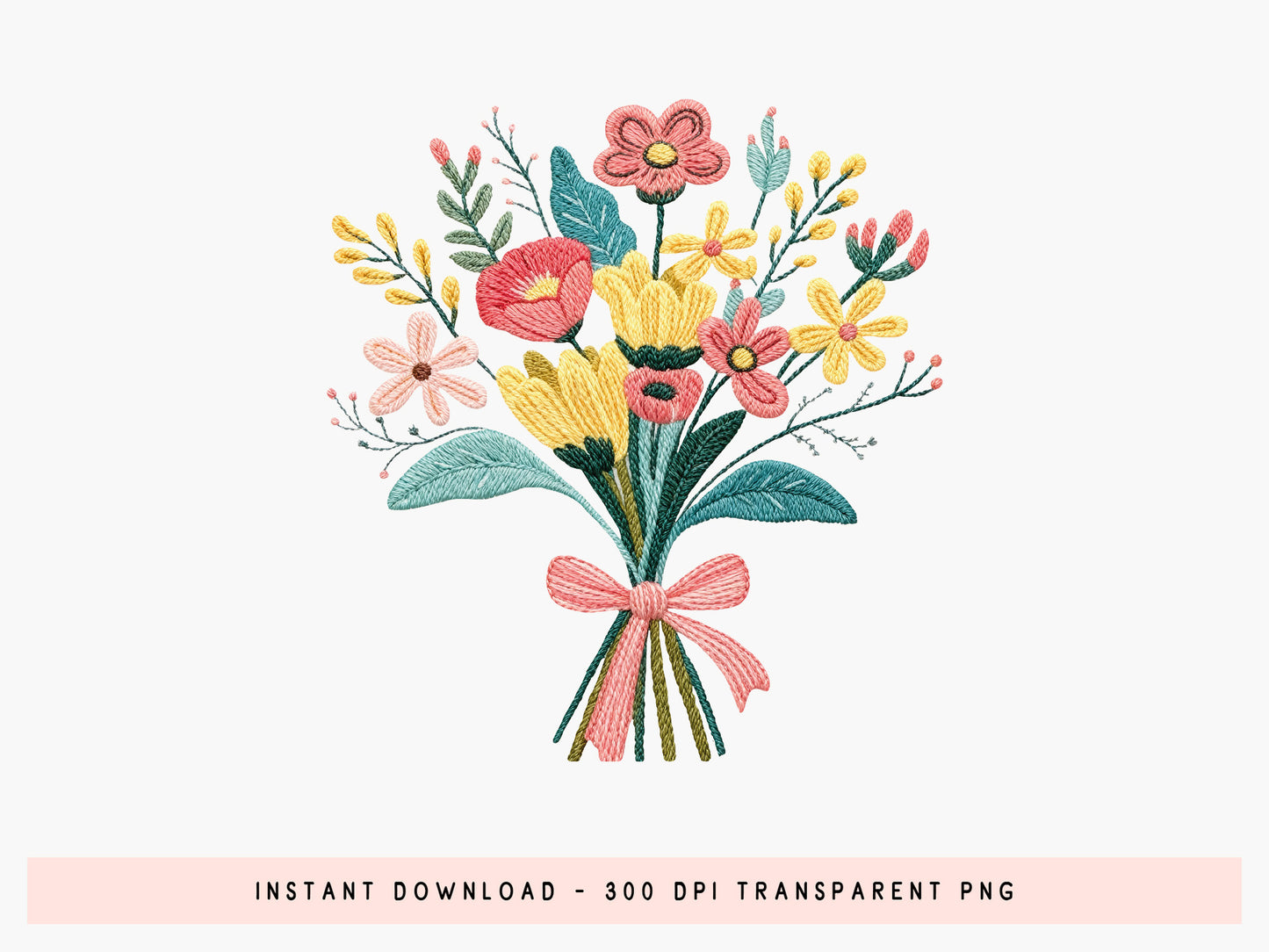 Faux Crochet Wildflower Sublimation Print