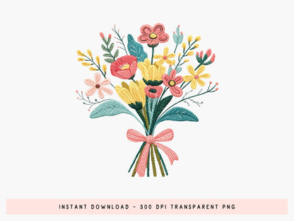 Faux Crochet Wildflower Sublimation Print