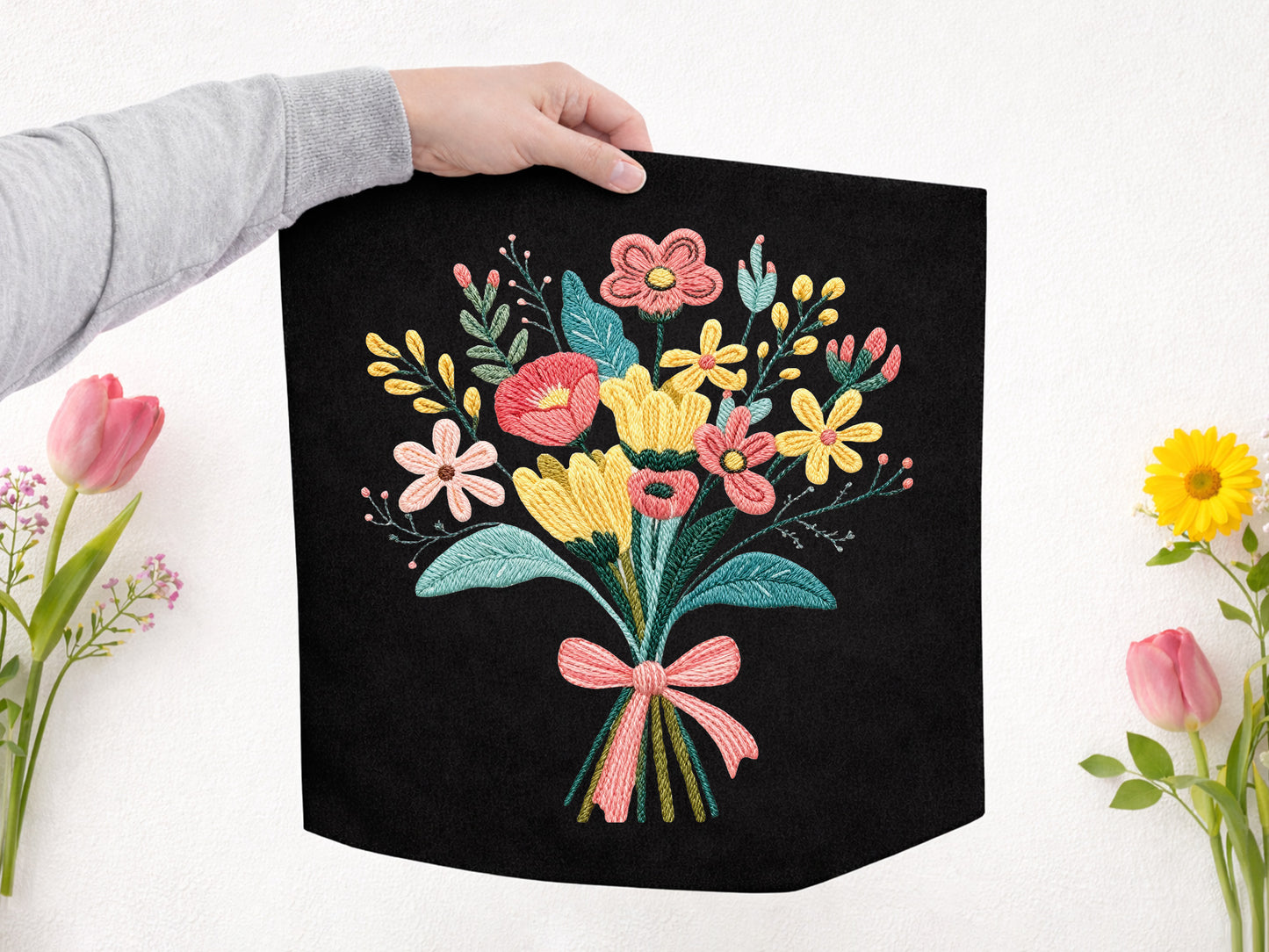 Faux Crochet Wildflower Sublimation Print