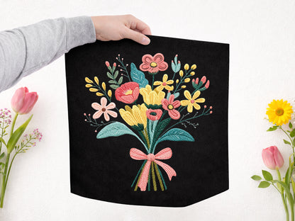 Faux Crochet Wildflower Sublimation Print