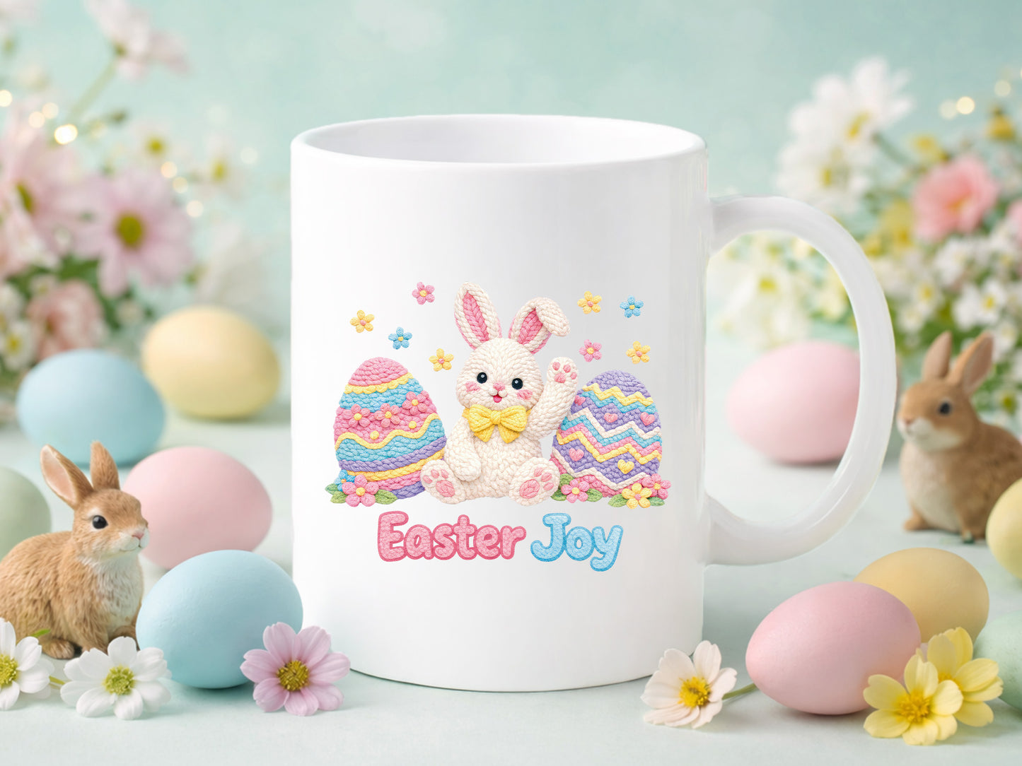 Faux Embroidery Easter Joy Sublimation PNG