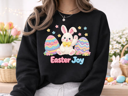 Faux Embroidery Easter Joy Sublimation PNG