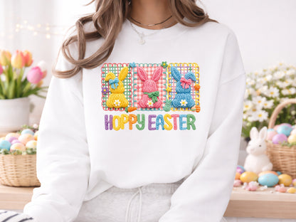 Faux Embroidery Hoppy Easter Sublimation Design