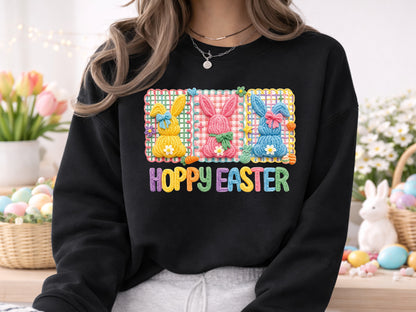 Faux Embroidery Hoppy Easter Sublimation Design