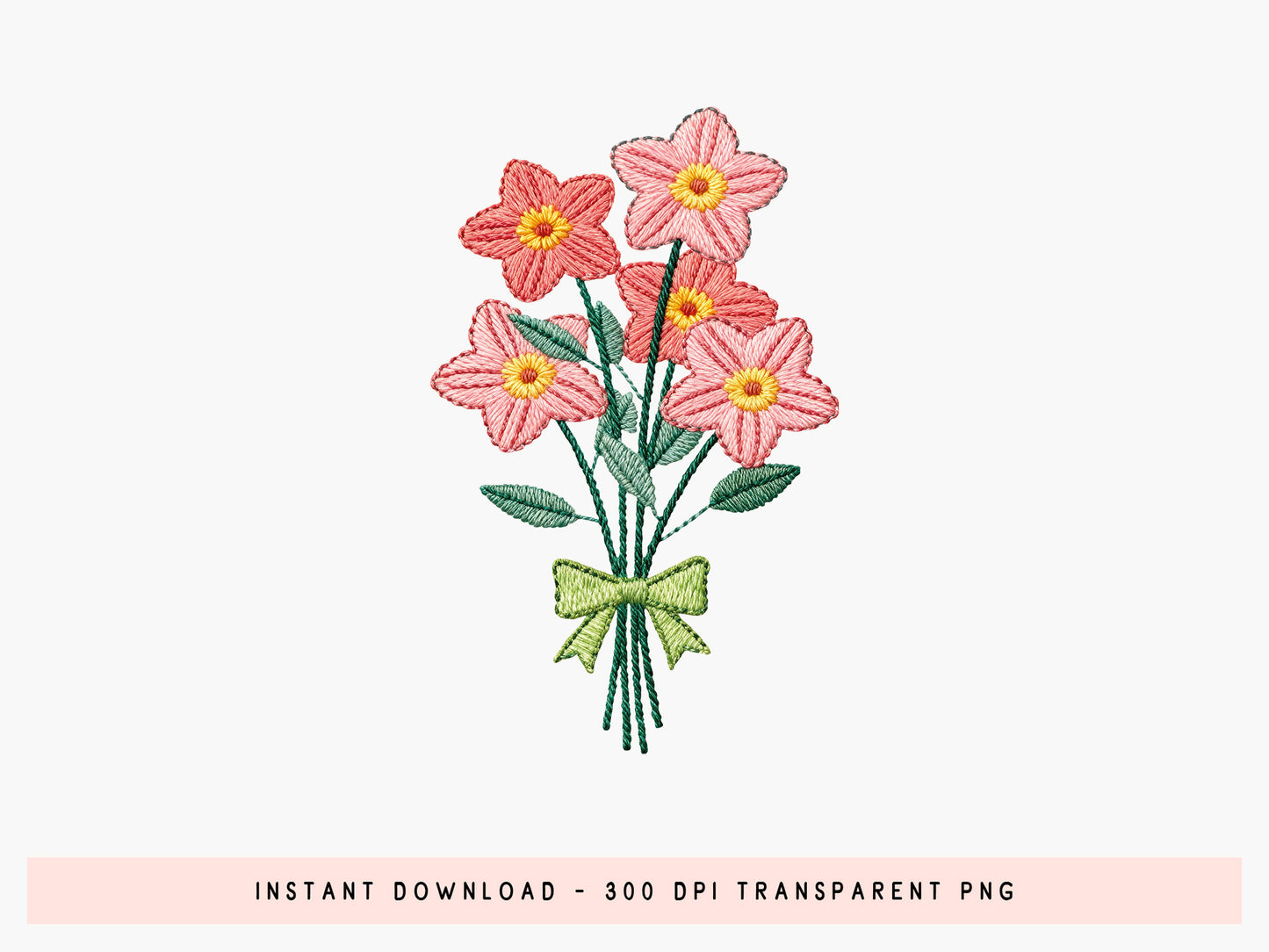 Faux Embroidery Wildflower Sublimation Design