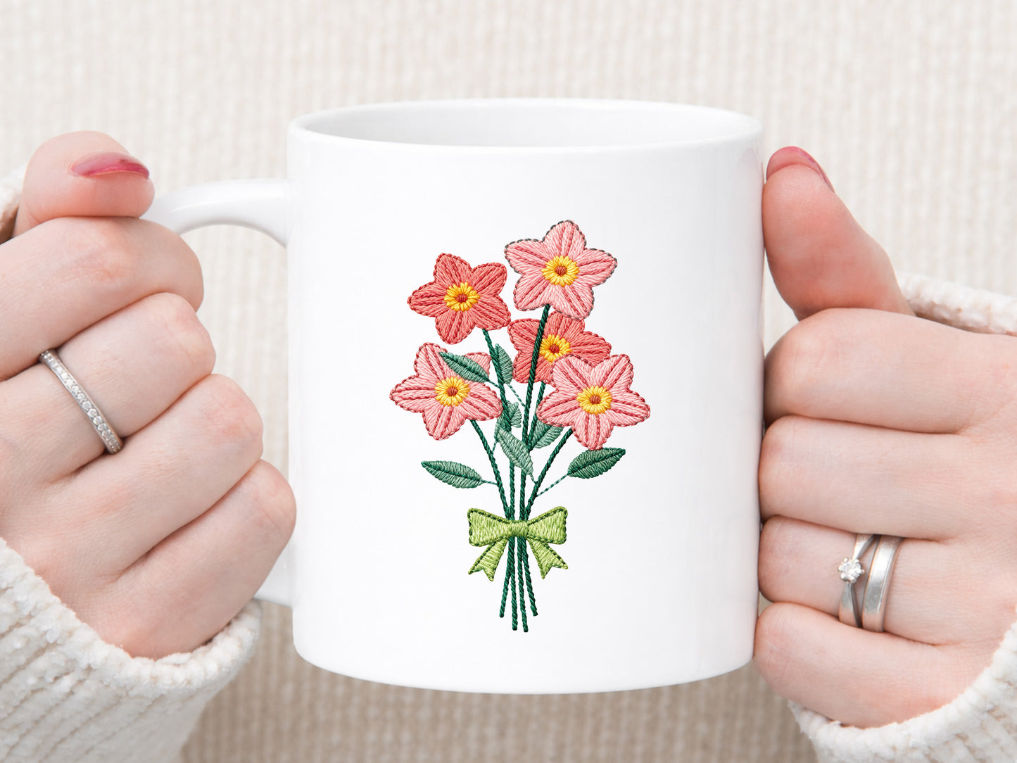 Faux Embroidery Wildflower Sublimation Design