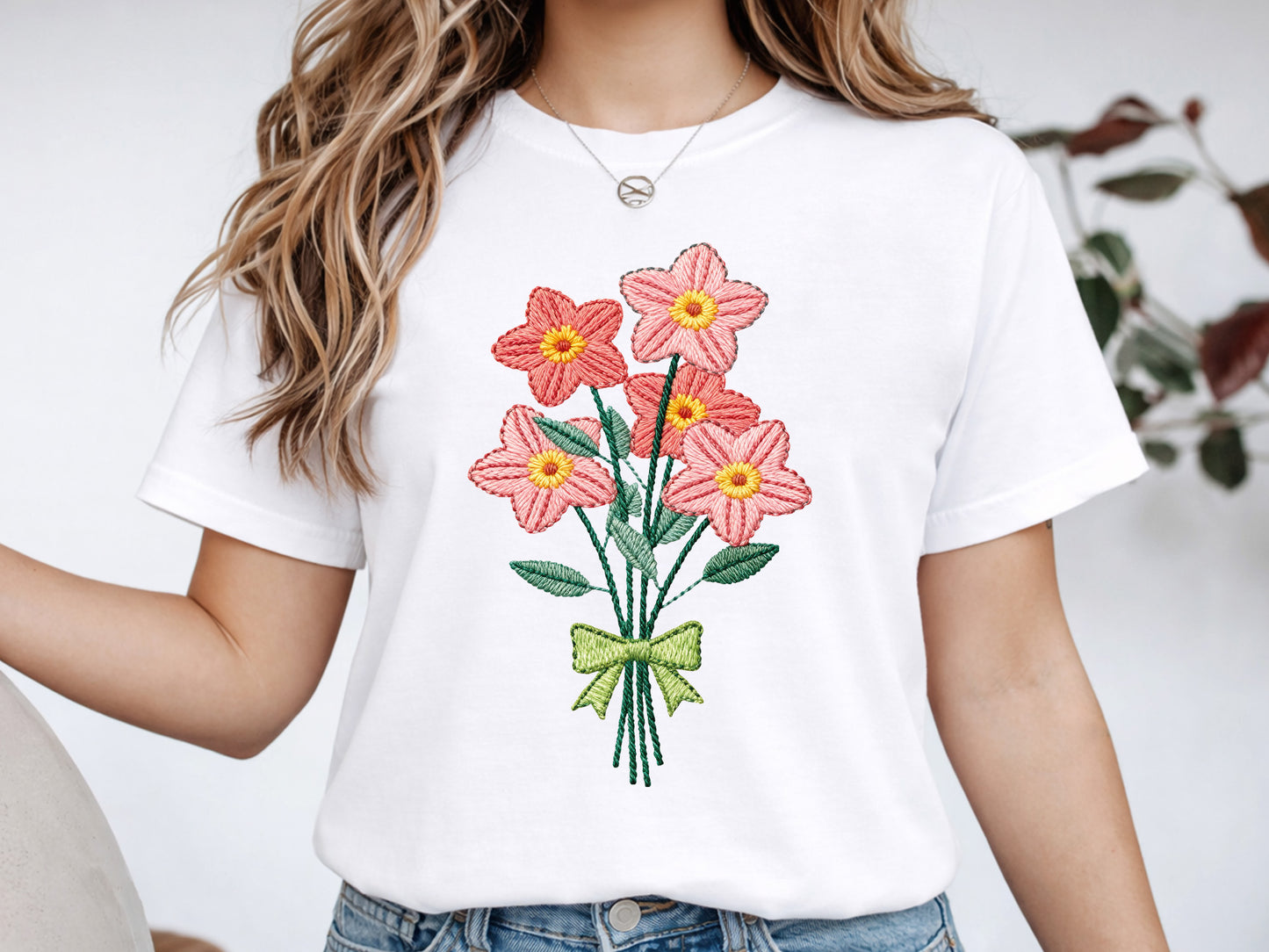 Faux Embroidery Wildflower Sublimation Design
