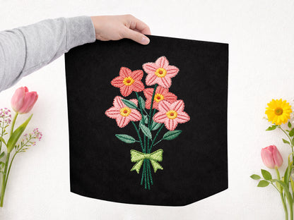 Faux Embroidery Wildflower Sublimation Design