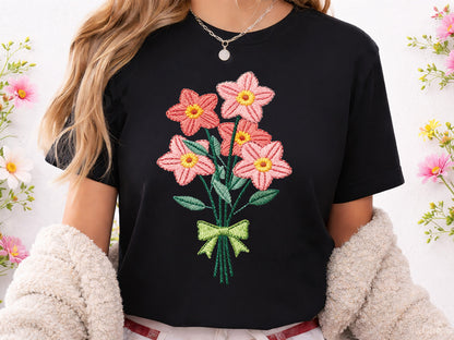 Faux Embroidery Wildflower Sublimation Design