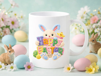 Faux Happy Easter Bunny PNG Sublimation