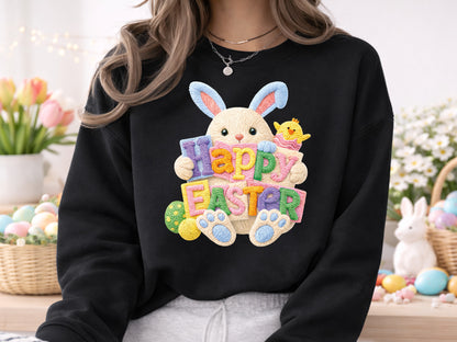 Faux Happy Easter Bunny PNG Sublimation