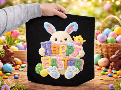 Faux Happy Easter Bunny PNG Sublimation
