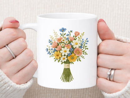 Faux Spring Bouquet Wildflower PNG Design