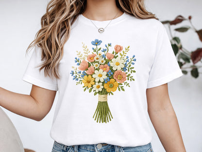 Faux Spring Bouquet Wildflower PNG Design