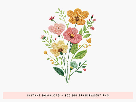 Faux Spring Wildflower Sublimation Design