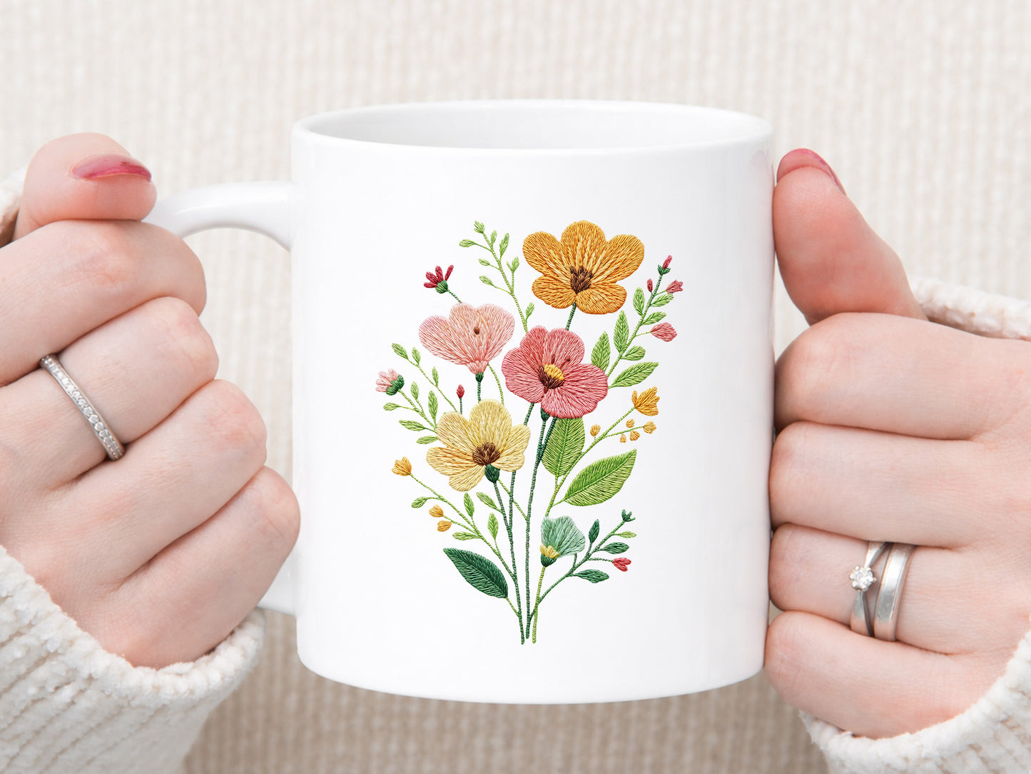 Faux Spring Wildflower Sublimation Design