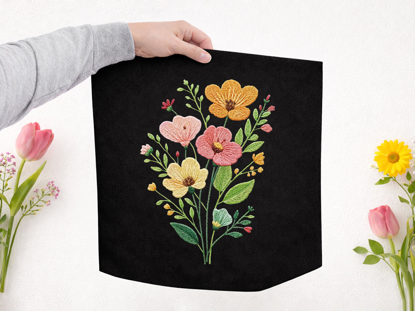 Faux Spring Wildflower Sublimation Design