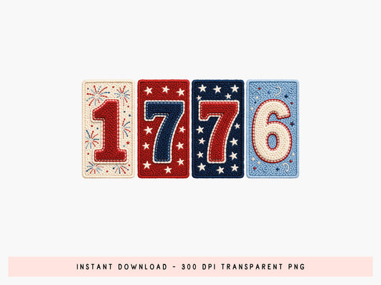 Faux Yarn 1776 4th of July Sublimation PNG