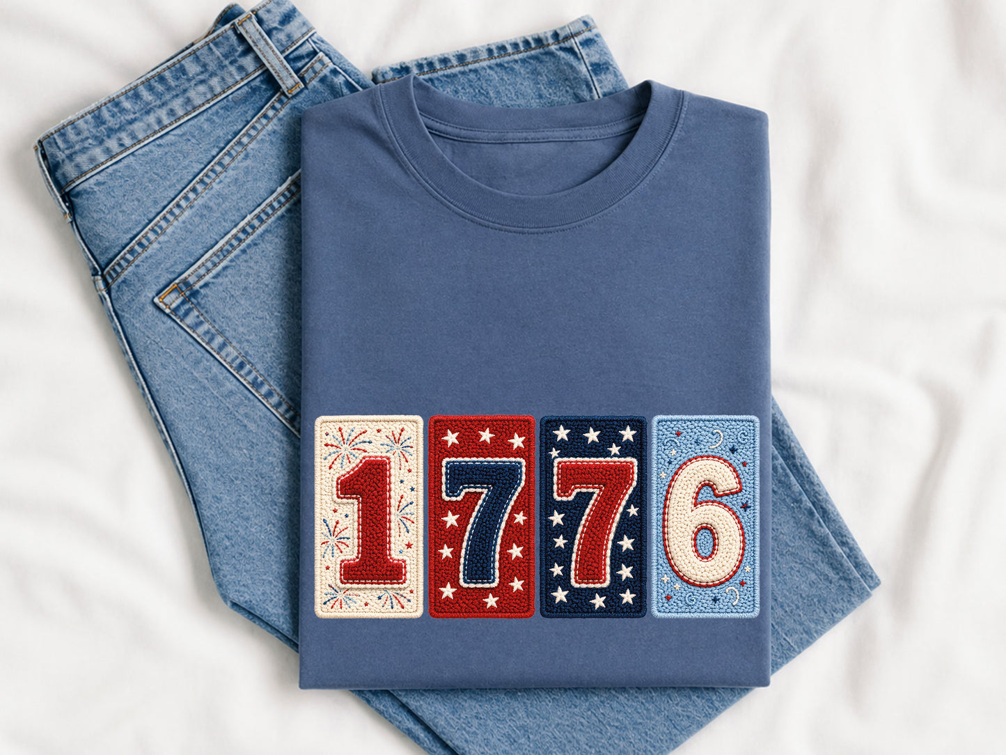Faux Yarn 1776 4th of July Sublimation PNG